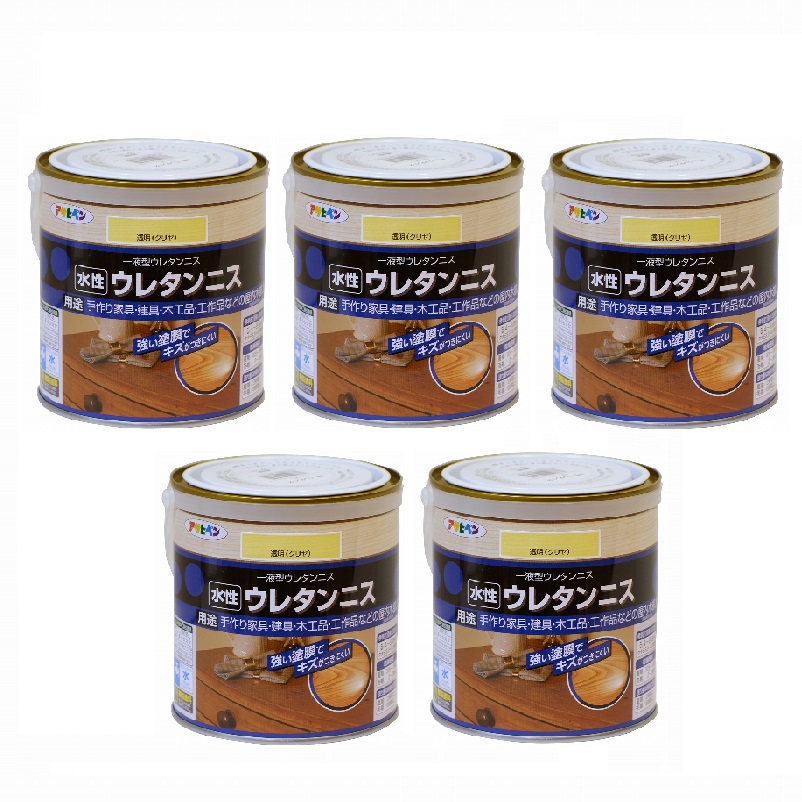 アサヒペン 水性ウレタンニス ０．７Ｌ 透明（クリヤ） 5缶セット