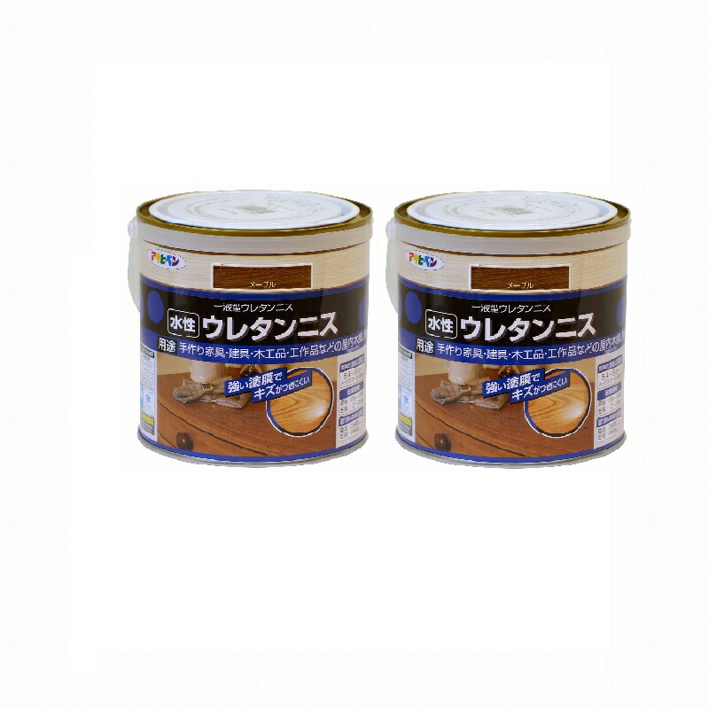 アサヒペン 水性ウレタンニス ０．７Ｌ メープル 2缶セット