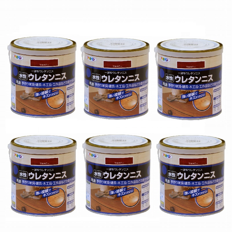 アサヒペン 水性ウレタンニス ０．７Ｌ マホガニー 6缶セット｜buckteeth shop 店 13,733円