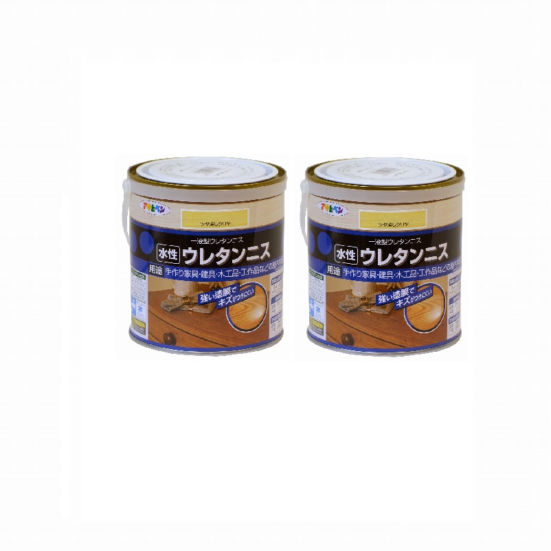 アサヒペン 水性ウレタンニス ０．７Ｌ ツヤ消しクリヤ 2缶セット