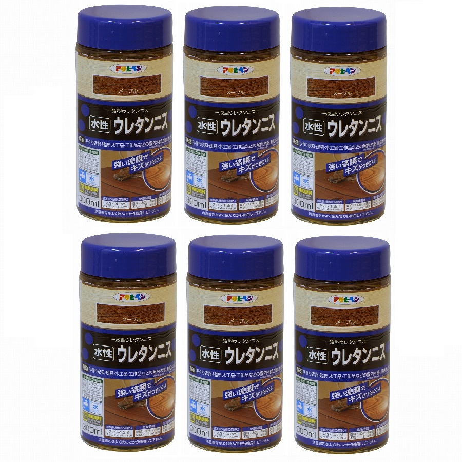 アサヒペン　水性ウレタンニス　３００ＭＬ　メープル 6缶セット 6,704円