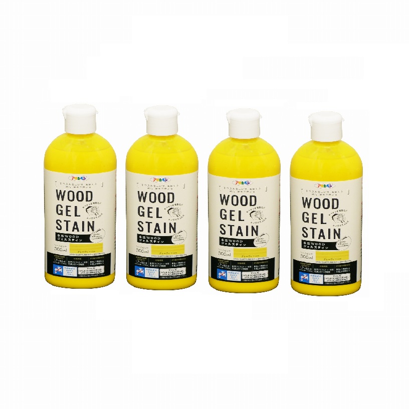 アサヒペン 水性ＷＯＯＤジェルステイン ３００ＭＬ グレープイエロー 4缶セット