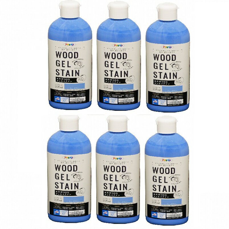 アサヒペン 水性ＷＯＯＤジェルステイン ３００ＭＬ チョークブルー 6缶セット