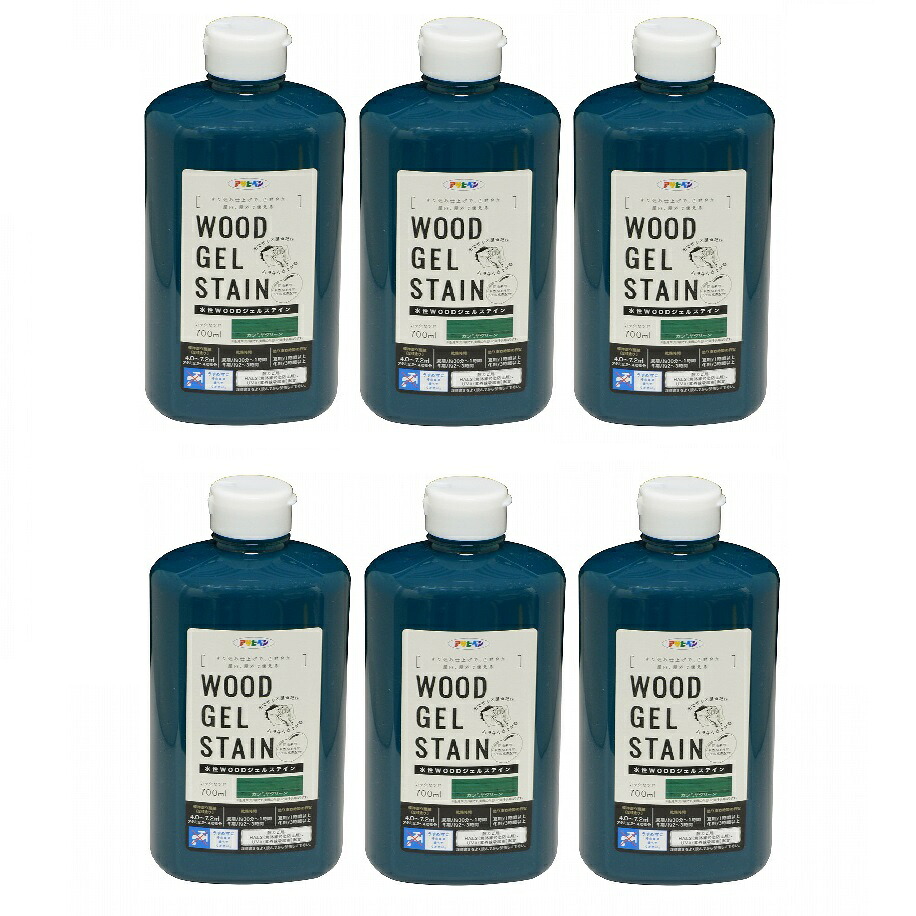 アサヒペン 水性ＷＯＯＤジェルステイン ７００ＭＬ カシミヤグリーン 6缶セット