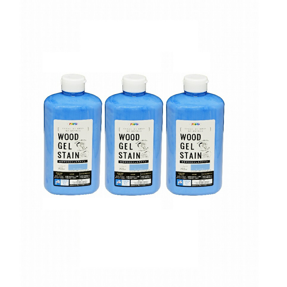 アサヒペン 水性ＷＯＯＤジェルステイン ７００ＭＬ チョークブルー 3缶セット