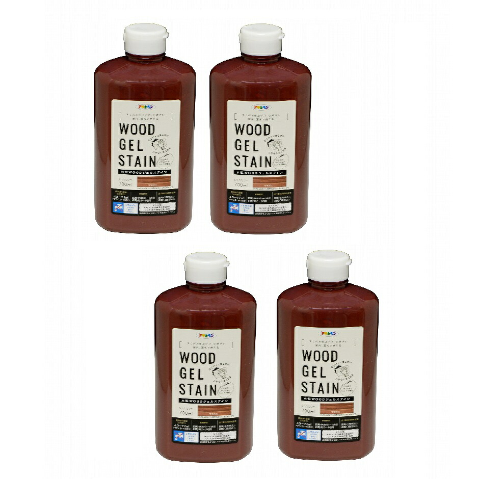 アサヒペン 水性ＷＯＯＤジェルステイン ７００ＭＬ マホガニー 4缶セット｜buckteeth shop 店
