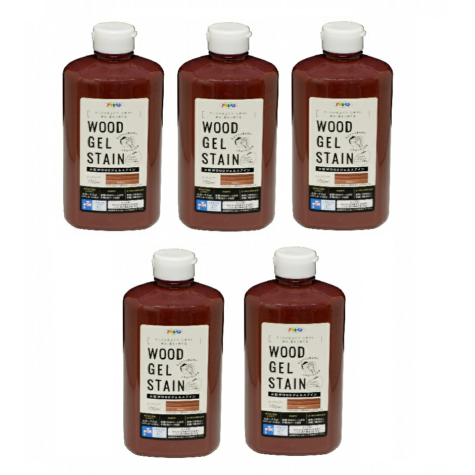 アサヒペン 水性ＷＯＯＤジェルステイン ７００ＭＬ マホガニー 5缶セット｜buckteeth shop 店
