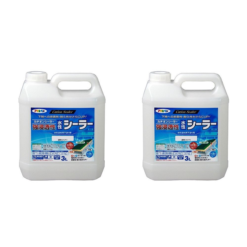 アサヒペン　強浸透性水性シーラー３Ｌクリヤ 2缶セット｜buckteeth shop 店