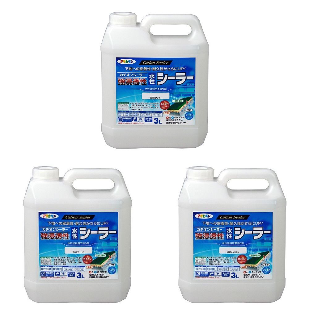 アサヒペン 強鳴りわたる性水溶性シーラー３Ｌ読みやすい 3缶仕掛ける