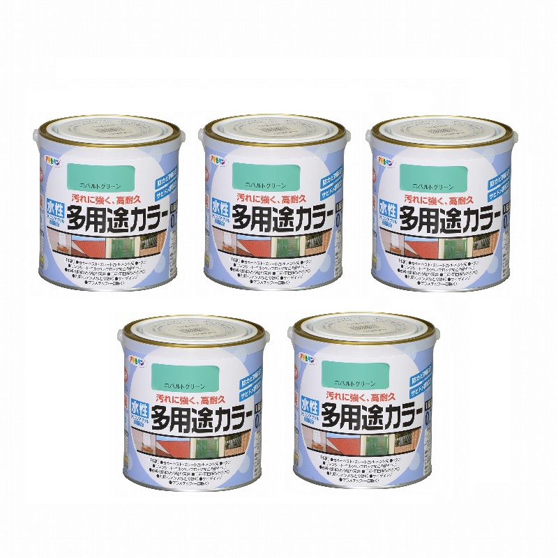 アサヒペン 水溶性多役立つこと色合い ０．７Ｌ 藍緑色緑であること 5缶仕かける 花・ガーデン・DIY-DIY・工具