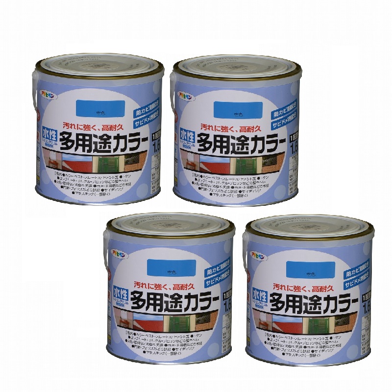 アサヒペン 水性多用途カラー １．６Ｌ 空色 4缶セット