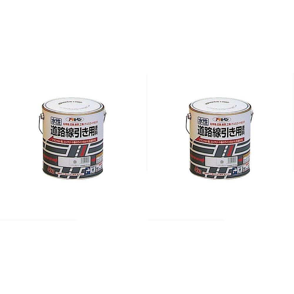 アサヒペン 水溶性道のり分割線用えの具 ４ＫＧ 白 2缶仕掛ける 花・ガーデン・DIY-塗料缶・ペンキ