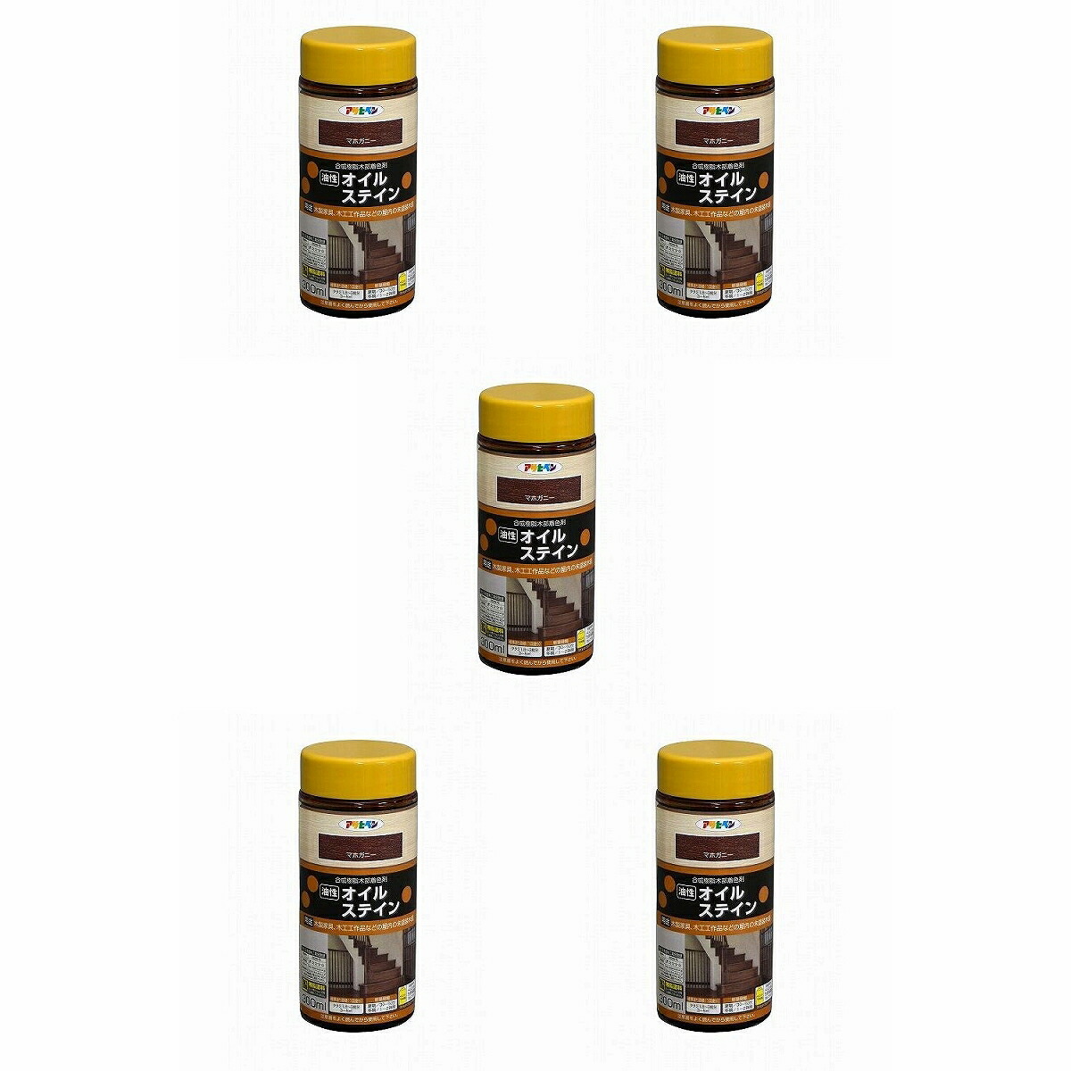 アサヒペン オイルステイン ３００ＭＬ マホガニー 5缶セット｜buckteeth shop 店