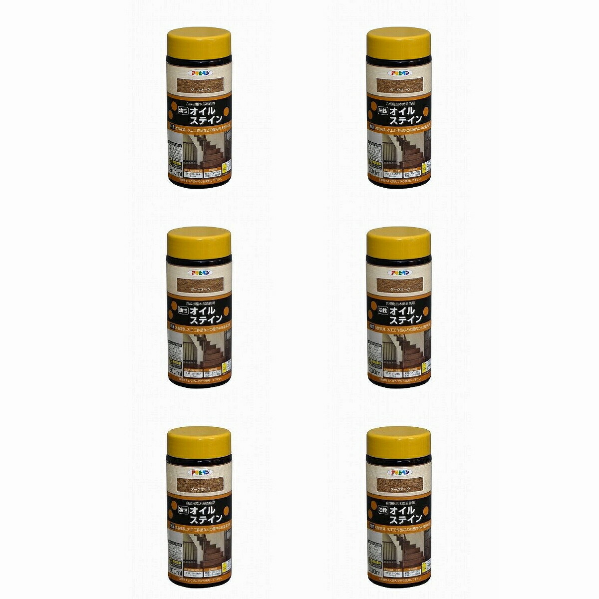 アサヒペン オイルステイン ３００ＭＬ ダークオーク 6缶セット