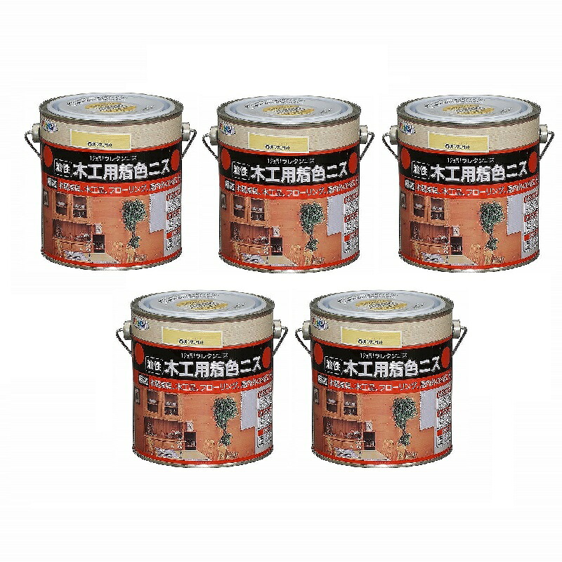 アサヒペン 木工用着色ニス ０．７Ｌ 透明（クリヤ） 5缶セット
