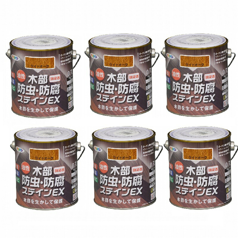 アサヒペン 油性木部防虫・防腐ステインＥＸ ０．７Ｌ ライトオーク 6缶セット