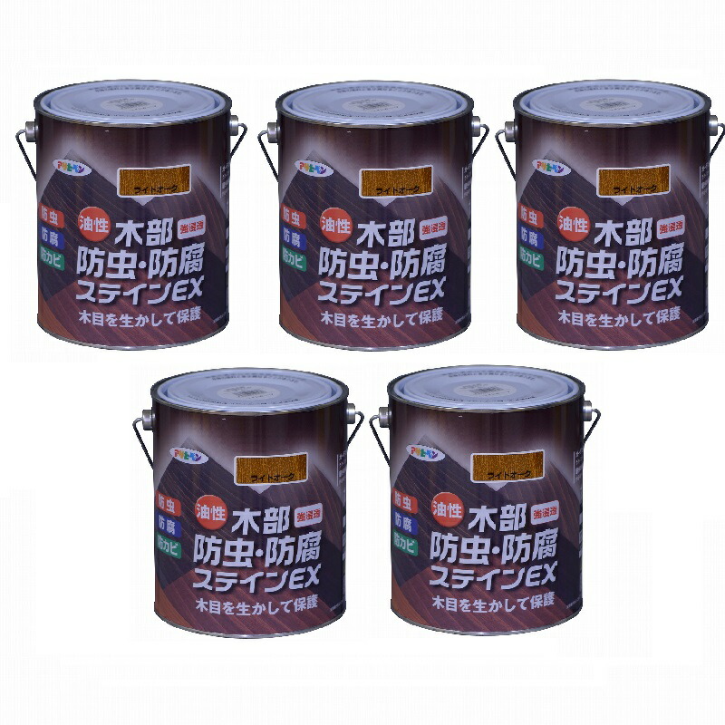 アサヒペン 油性木部殺虫剤・貯蔵ステはたご屋ＥＸ １．６Ｌ ともし火オーク材 5缶仕掛ける