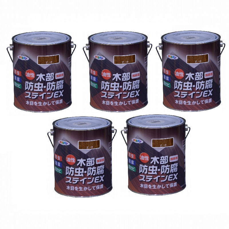 アサヒペン 油性木部殺虫剤・貯蔵ステはたご屋ＥＸ １．６Ｌ チーク 5缶仕掛ける
