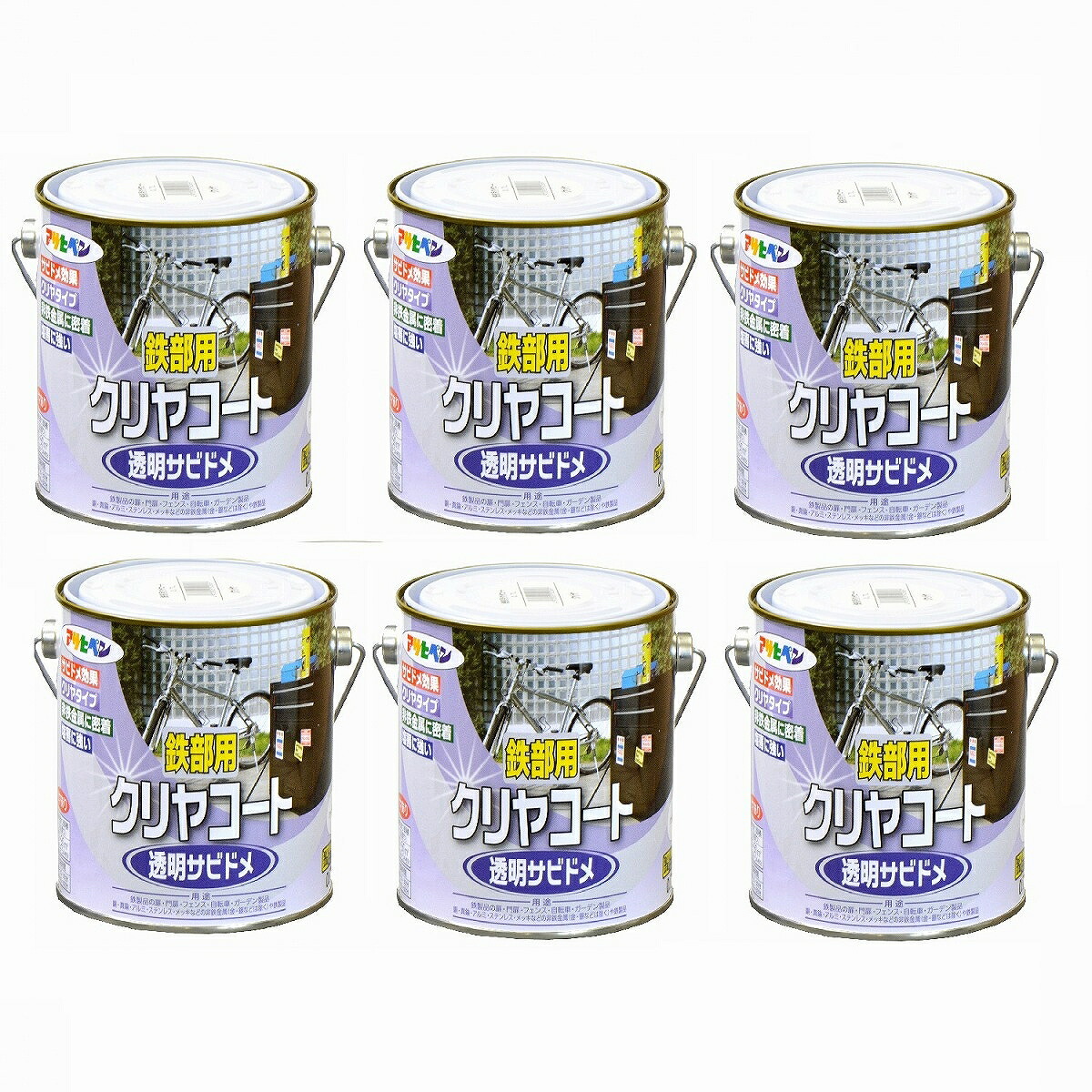アサヒペン 鉄部用クリヤコート ０．７Ｌ クリヤ 6缶セット｜buckteeth shop 店