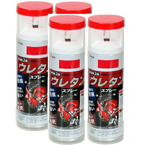 アサヒペン ２液ウレタン吹き付ける ３００ＭＬ 赤 4缶仕掛ける