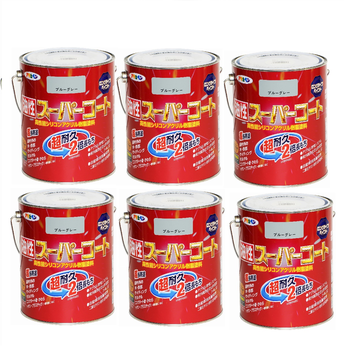 アサヒペン 油性スーパーコート ０．７Ｌ ブルーグレー 6缶セット 10,233円