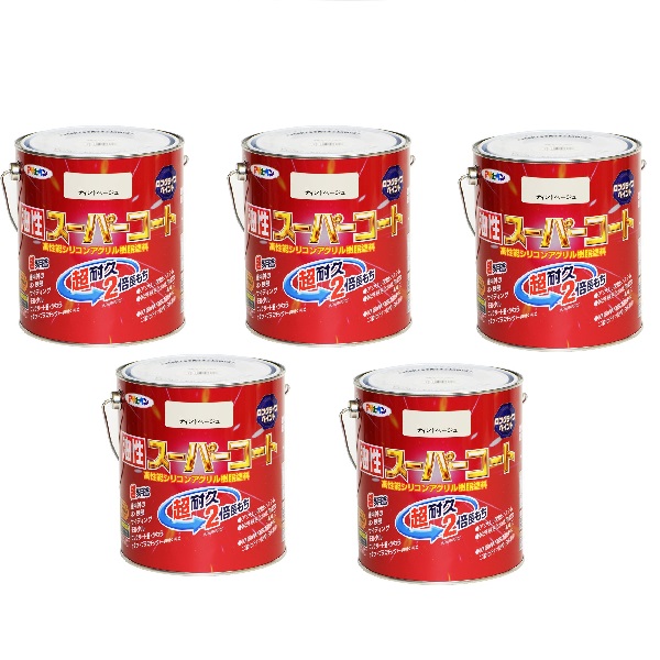 アサヒペン 油性スーパーコート １．６Ｌ ティントベージュ 5缶セット 14,439円