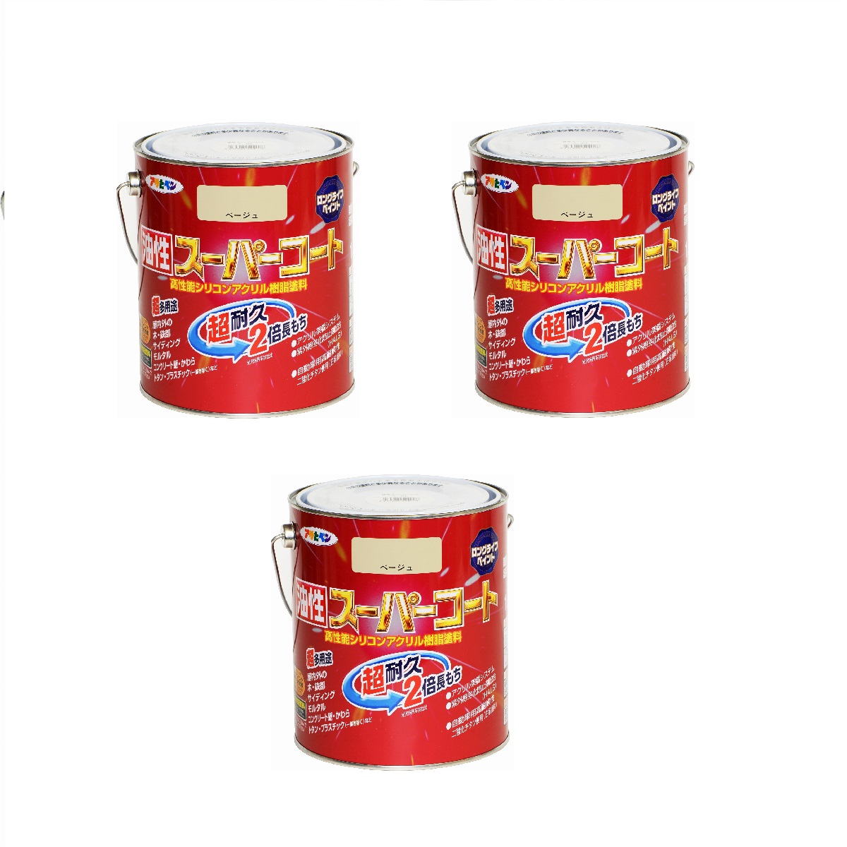 アサヒペン 油性スーパーコート 1.6L ベージュ 3缶セット