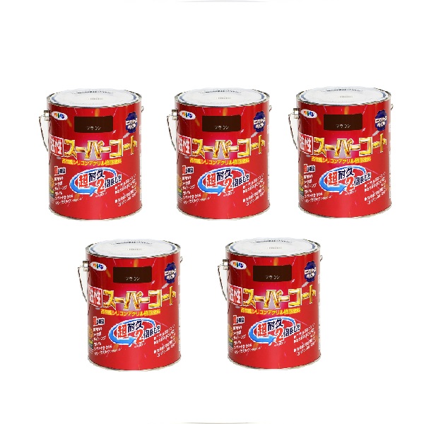 アサヒペン 油性スーパーコート １．６Ｌ ブラウン 5缶セット｜buckteeth shop 店 16,468円