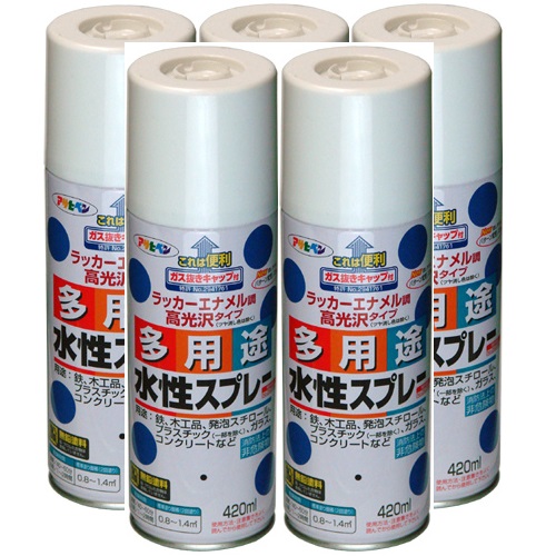 アサヒペン 水性多用途スプレー ４２０ＭＬ ライトグレー 5缶セット 4,583円