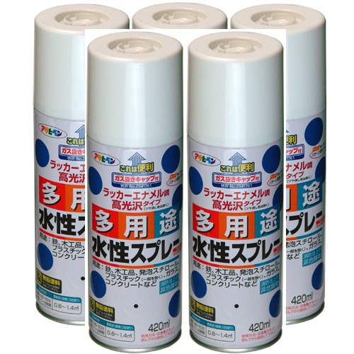 アサヒペン 水性多用途スプレー ４２０ＭＬ 水色 5缶セット