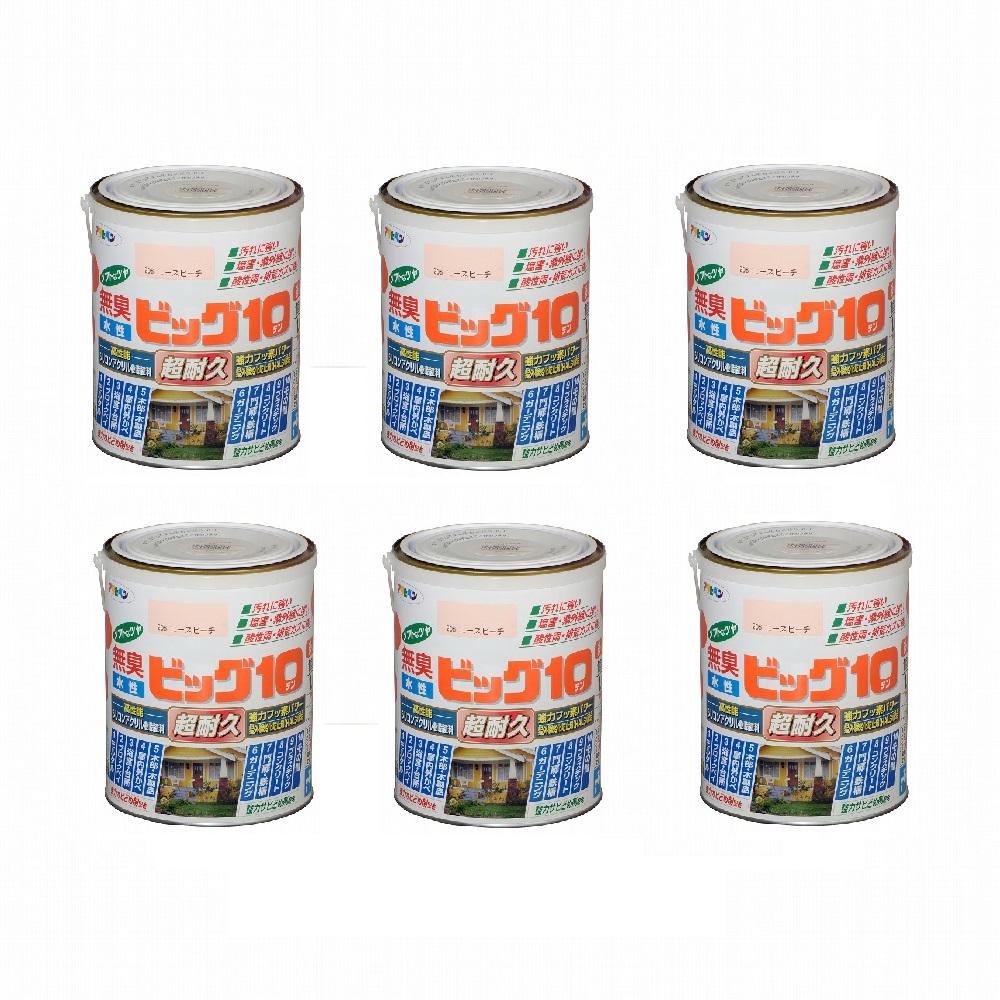 アサヒペン 水性ビッグ１０多用途 １．６Ｌ ２０６ニースピーチ 6缶セット 17,690円