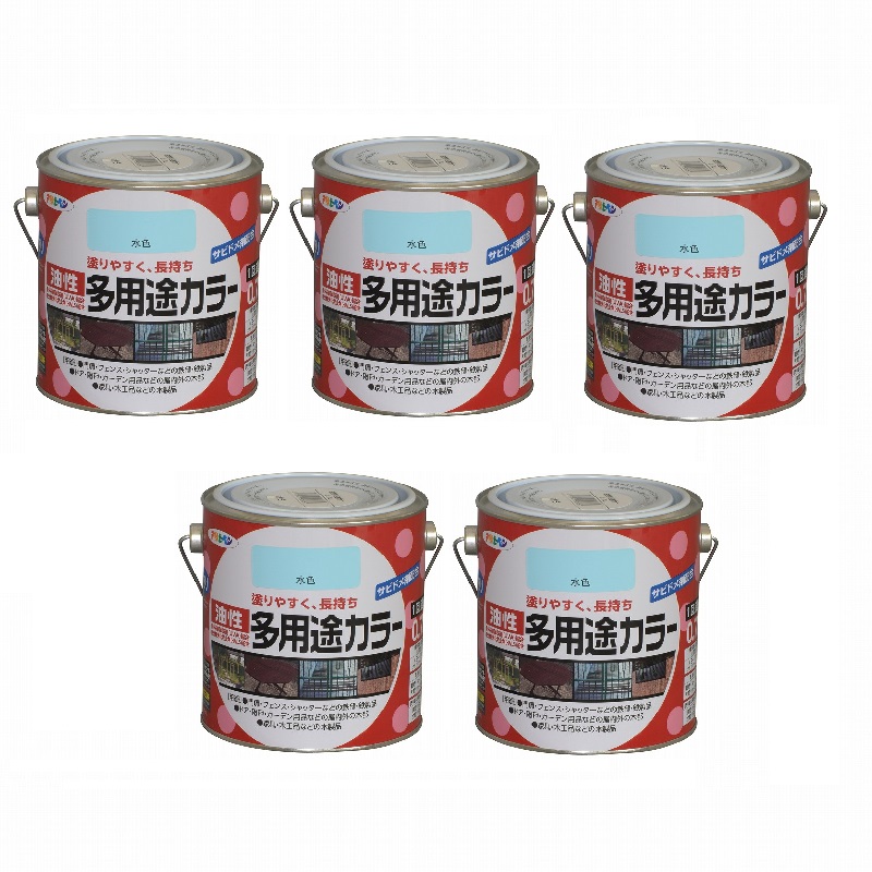 アサヒペン 油性多用途カラー ０．７Ｌ 水色 5缶セット｜buckteeth shop 店