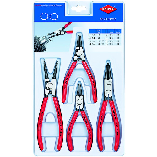 【対応・送料無料】 ＫＮＩＰＥＸ　００２００３Ｖ０２　４本組　スナップリングプライヤー