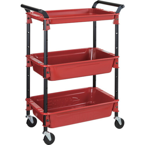 ■TRUSCO ツールワゴン フェニックスワゴン 抗菌 省音 750X500 スライド2段 側面パネル付 ホワイト PEW972M2PLW(1832718) 市場ＴＲＵＳＣＯ ツールワゴン フェニックスワゴン 省音