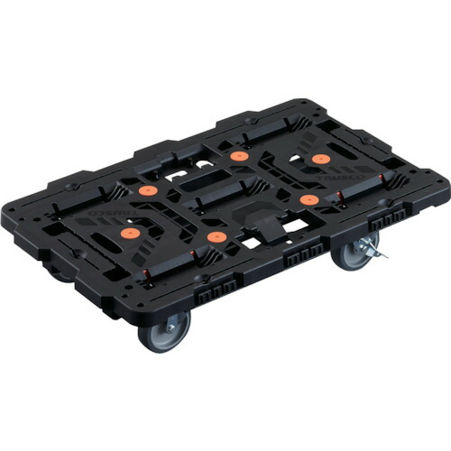 【対応・送料無料】 ＴＲＵＳＣＯ　連結式樹脂製平台車　ビートル　７００Ｘ４５０　自在５輪　内２輪ストッパー付