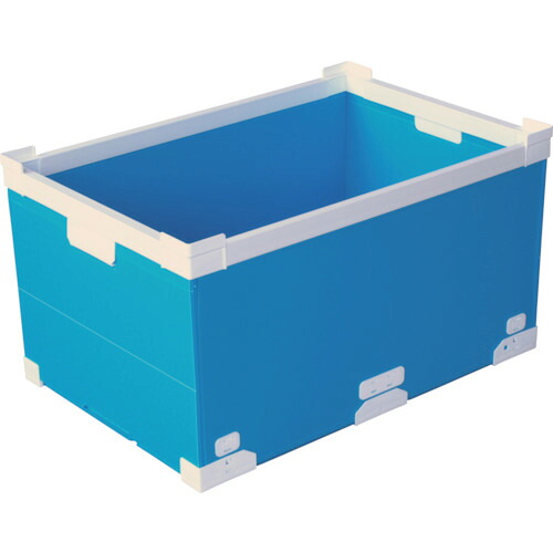 【対応・送料無料】KUNIMORI プラダン折畳み FNSコンテナ 75L(SWコーナー)ライトブ|buckteeth shop 店