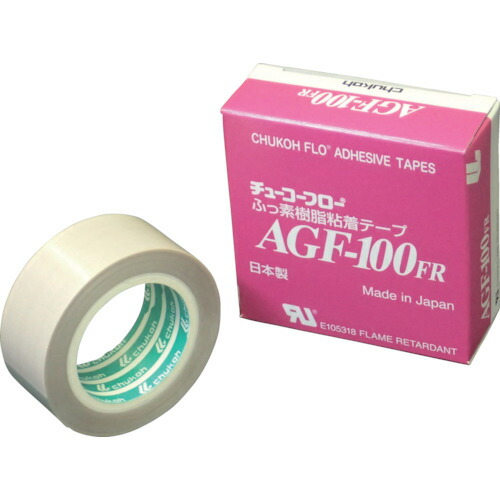 【対応・送料無料】 チューコーフロー フッ素樹脂(テフロンPTFE製)粘着テープ AGF100FR 0.30t×25w×10m