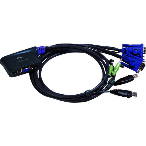 ATEN KVMスイッチ 2ポート/USB/ ケーブル一体型