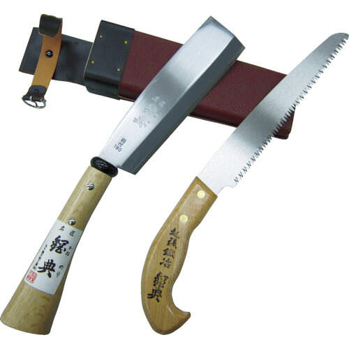 【対応・送料無料】鋼典　ナタ、ノコ２丁差　１８０ｍｍ鉈　２１０ｍｍ鋸｜buckteeth shop 店