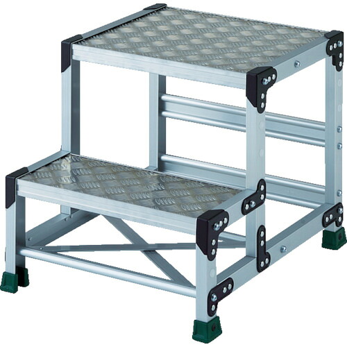 【対応・送料無料】TRUSCO アルミ合金製作業台 縞鋼板 2段 500X400|buckteeth shop 店