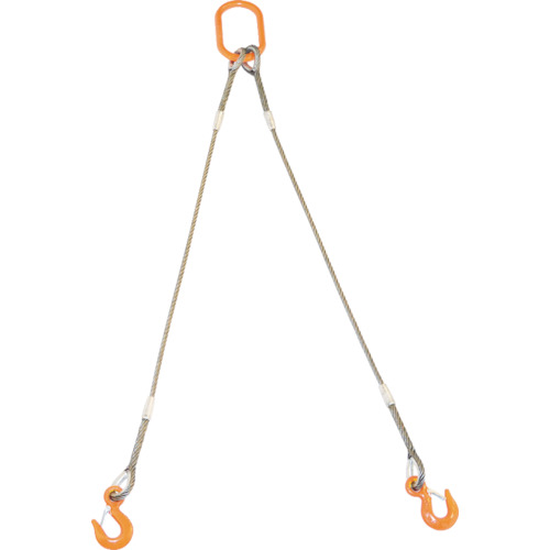 TRUSCO 2本吊りWスリング フック付き 12mmX1.5m