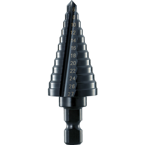 【対応・送料無料】ＴＲＵＳＣＯ　ステップドリル　２枚刃黒染め表面処理　６～２７ｍｍ　段数１２｜buckteeth shop 店 8,500円