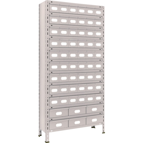 【対応・送料無料】TRUSCO 軽量棚875X300X1800スチール引出小X54大X6 ネオグレー|buckteeth shop 店