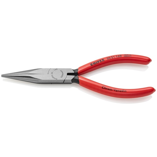 ＫＮＩＰＥＸ　ロングノーズプライヤー　半丸　プラスチックハンドル　１６０ｍｍ（ＳＢ展示販売パッケージ仕様）　(3021-160SB)