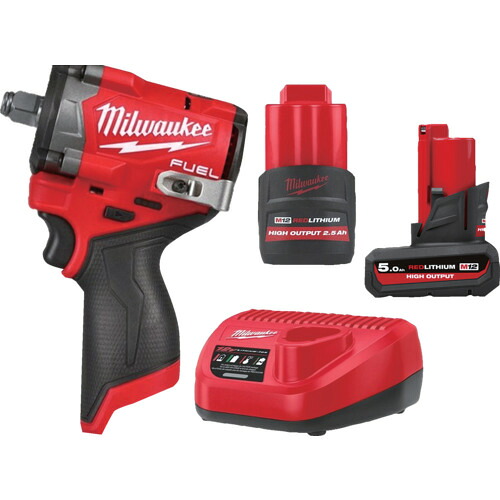 ｍｉｌｗａｕｋｅｅ Ｍ１２ ＦＵＥＬ １／２in５４２Ｎｍ差しひびき鍵 ５．０ＡＨ ＆ ２．５ＡＨ 一揃いの道具 (M12 FIW2F12-5252X JP)