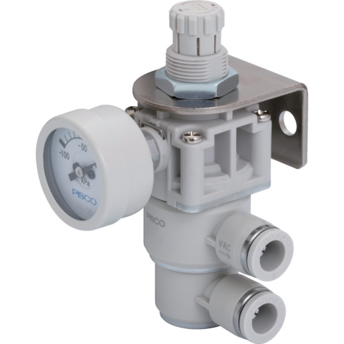 ＰＩＳＣＯ　真空レギュレータプッシュロックタイプ　φ３０ｍｍ負圧計付　ユニオンタイプ　(RVZ8UG)