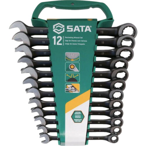 ＳＡＴＡ コンビネーションラチェットレンチセット 黒（１２点） (ST08032)