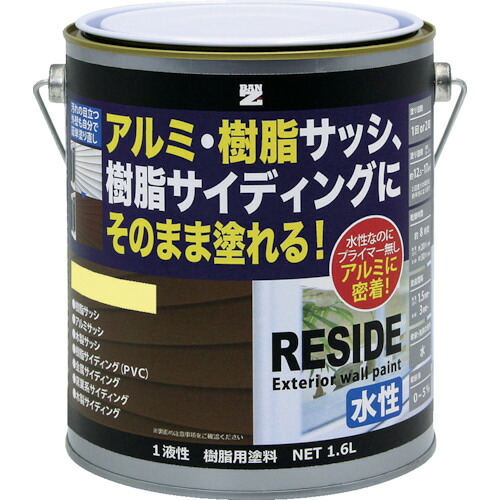 ＢＡＮーＺＩ　樹脂・アルミ（サッシ・外壁）用塗料　ＲＥＳＩＤＥ　１．６Ｌ　クリーム　２５&minus;９０Ｈ｜buckteeth shop 店