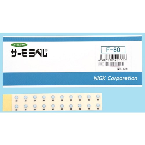 日油技研　サーモラベル１点表示／小型屋外対応型　不可逆性　８０度