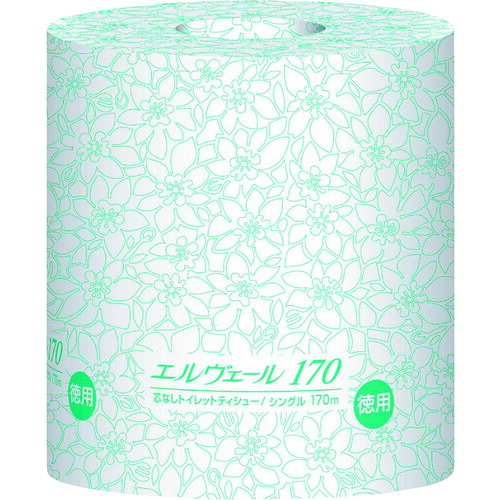 エリエール　エルヴェールトイレットティシューシングル１７０ｍ個包装芯なし